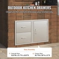 thumbnail image 7 of Outdoor Kitchen Drawers 32.5" BBQ Island Combo - Access Door & Double Drawers, Stainless Steel Handles, Paper Towel Rack, 7 of 7