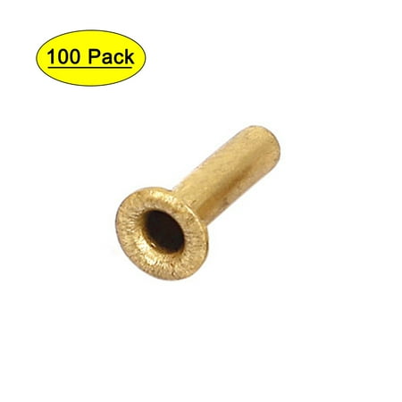 

3mm x 12mm Double Sided Brass Hollow Rivets Grommets Tool 100 Pcs