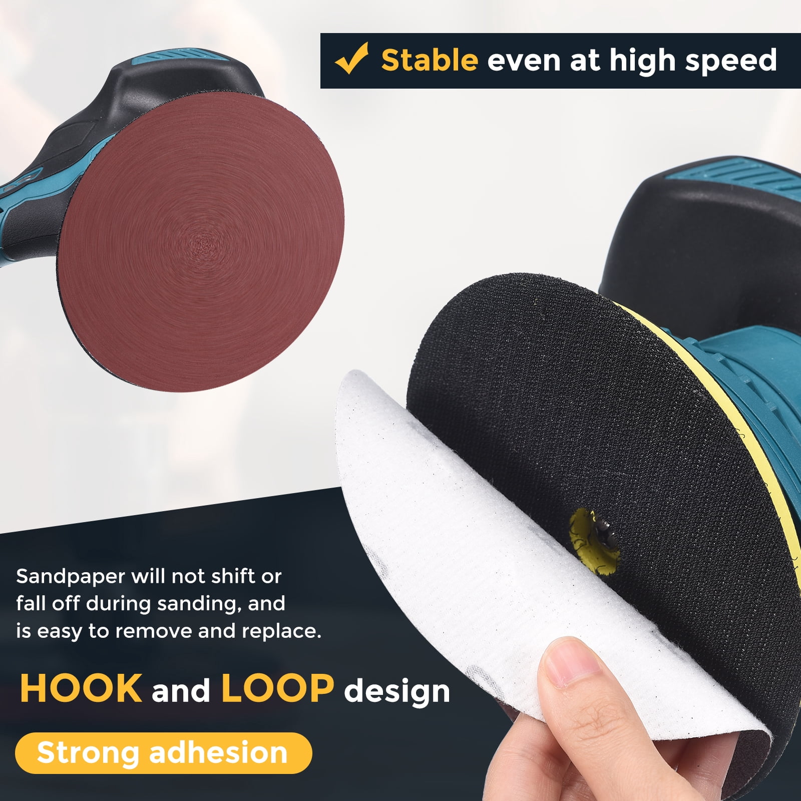 25 Pcs 8 Inch Sanding Disc 80 Grit Hook and Loop Sandpaper Random Orbital Sander Pads for Woodworking Automotive