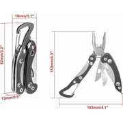 8-in-1 Multifunctional Knife Pliers - Compact Emergency Outdoor Equipment with Blade & Tools for Camping Hiking Portable Utility Gear, Black