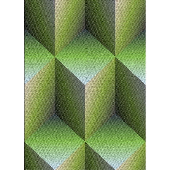 Ahgly Company Indoor Rectangle Patterned Yellow Green Novelty Area Rugs, 4' x 6'