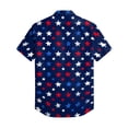 thumbnail image 4 of Hogleaql Men's 4th Of July Shirt 4th Of July American Flag Print Short Sleeve Patriotic Shirts Collared Button Down Trendy Summer Beach Workout Outfits Watermelon Red 4XL, 4 of 6