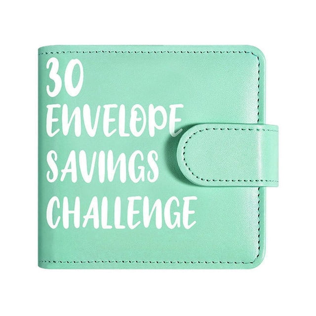 Portable 30 Envelope Challenge Binder Fashion Practical Savings Book Large Capacity Reusable Pu Cash Deposit Book Save Money