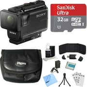 Sony HDR-AS50/B Full HD Action Cam Bundle with 32GB micro SDHC Class 10 UHS-1 Memory Card, Point and Shoot Field Bag Camera Case and Accessories (8 Items)
