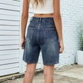 thumbnail image 5 of Vintage Knee Length Baggy Jorts with Pockets Cargo Shorts for Women High Waisted Y2k Streetwear Fashion Dark Blue XXL, 5 of 9