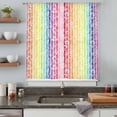 thumbnail image 4 of Dandelion Semi Sheer Curtains Drapes for Living Room, Bedroom, French Doors Window 54 Inches Long, Rainbow Stripes Modern Minimalist Flowers Rod Pocket Chiffon Curtain Drapery Voile Draperies Panel, 4 of 8