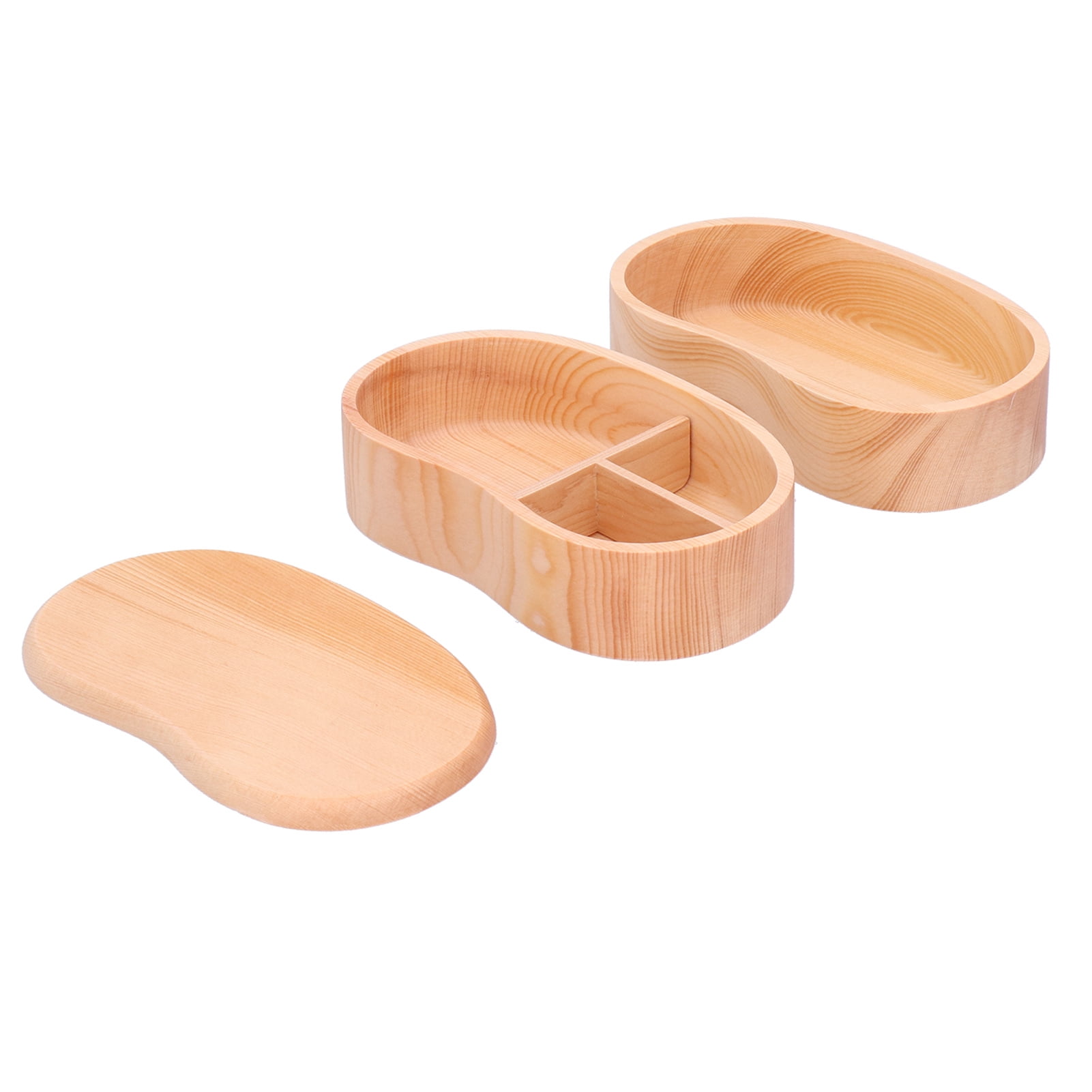 Henmomu Bento Box,Wooden Bento Box Simple Style Portble Lunch Box Food