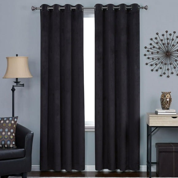 Hometrends Velvet 84" Grommet Blackout Window Curtains Panel
