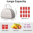 thumbnail image 5 of Cherry Lunch Bag for Women – Cute Red & Pink Fruit Print Tote, Sweet Aesthetic Design with Art Illustration, Insulated & Leakproof for Work, Picnic, or Cherry Lovers, 5 of 6