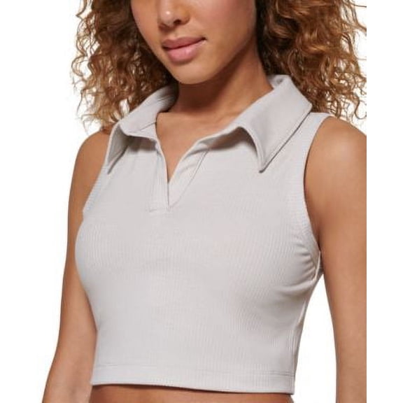 MSRP $50 Calvin Klein Perfomance Cropped Polo Tank Top Beige Size Large