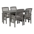 thumbnail image 5 of Modern 5-Piece Slat-Top Solid Acacia Wood Outdoor Dining Set - Grey Wash, 5 of 12