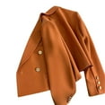 thumbnail image 5 of jtjvou Womens Double Breasted Cropped Blazer Jackets Dressy Casual Peak Lapel Long Sleeve Work Office Blazers Crop Jacket Orange XL, 5 of 8