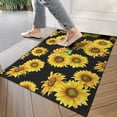 thumbnail image 4 of Black Sunflower Green Leaf Pattern Door Rugs,Washable Non Slip Door Mats Indoor,Decorative Door Mats,Entry Mat Indoor for Entrance,Bedroom,Kitchen,Bathroom,17"x30", 4 of 6