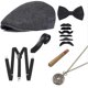thumbnail image 1 of 1920S Men Accessories -Panama Hat Elastic Y-Back Suspender Bow Tie Costume Accessories Set, 1 of 5
