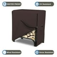 thumbnail image 3 of COVERS&ALL Outdoor Firewood Log Rack Cover - 100% Waterproof Heavy Duty 12 Oz Patio Rack, Wood Holder Cover with Zipper Closure & Air Pockets (42"H x 48"W x 24"D, Coffee), 3 of 6