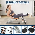 thumbnail image 4 of Multi Functional Adjustable Ab Bench with Resistance Bands, Foldable Home Gym Exercise Bench for Core Strength Abdominal Workout Sit Up Crunch, Orange, 4 of 7