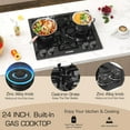 thumbnail image 3 of 24 Inch Black Gas Cooktop - Built-in Dual Fuel Natural Gas & Propane Stove - 4 Burner Convertible Cooktop with Thermocouple Protection, 3 of 7