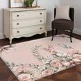 thumbnail image 3 of Kitchen Mats for Floor 3x5 Ft, Easter Bunny Non Slip Area Rugs for Kitchen Bedroom Entryway, Cute Pink Rabbit Rose Flowers Pastoral Botanical Washable Carpet Runner Rug Floor Mats for Bedroom, 3 of 8