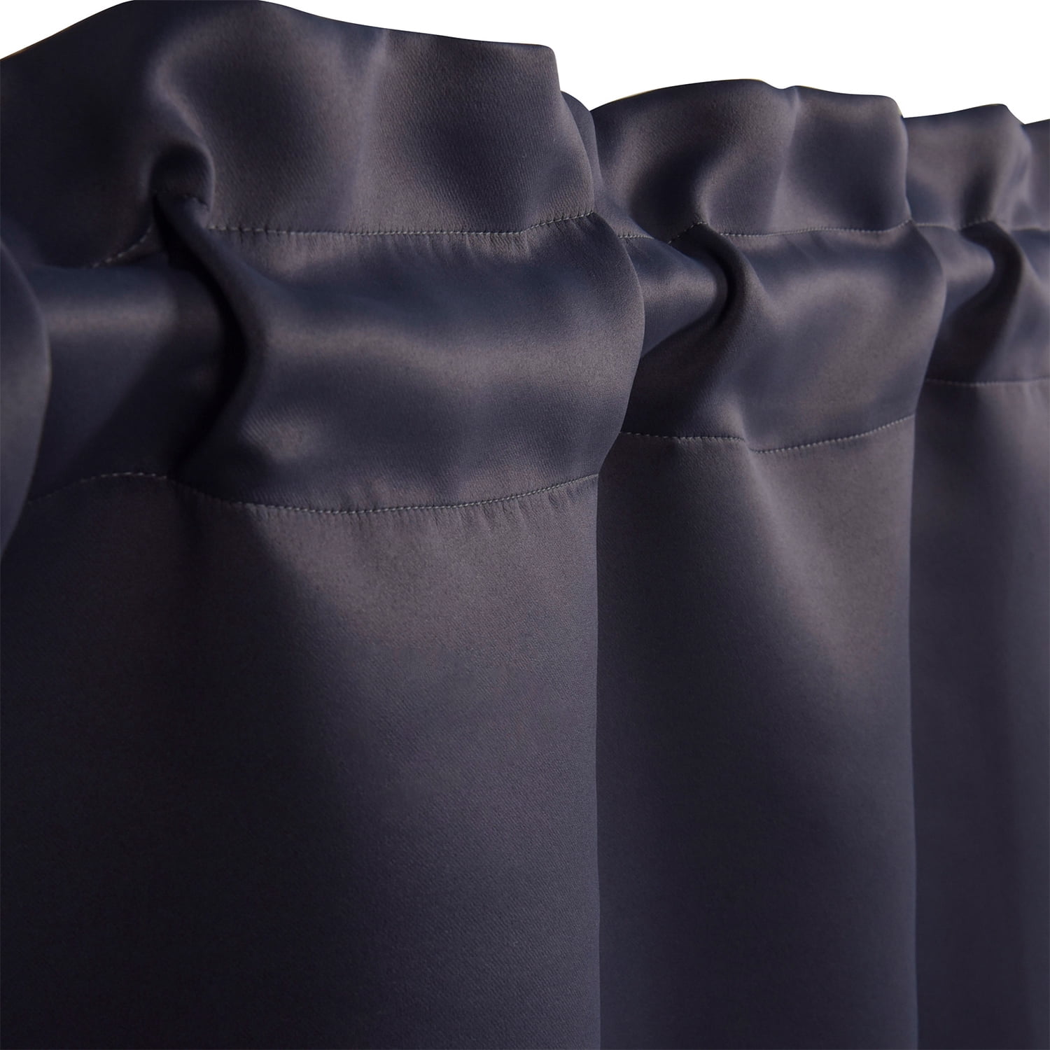 HIG Dark Gray Scalloped Half Curtain with blackout for Kitchen,2 Panels,30"x 36"