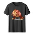 thumbnail image 2 of Tnhcen Women's Funny Cartoon Print Cotton Short Sleeve T-Shirt - Loose Fit Casual Basics Plus Size S-2XL Humorous Summer Tops, 2 of 3