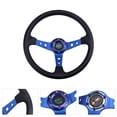 thumbnail image 3 of RASTP Aluminum 14inch Racing Steering Wheel 350mm Deep Dish 6 Bolt with Horn Button STW020-Blue, 3 of 6