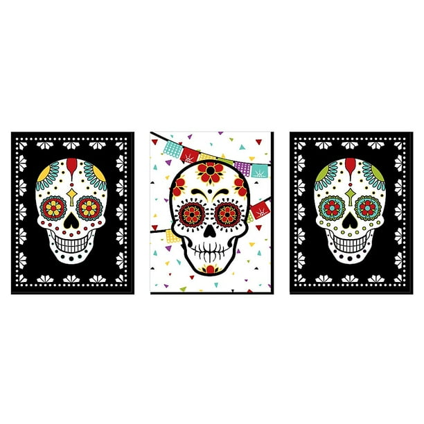 Day Of The Dead Sugar Skull Wall Art Kids Room Decor And Themed Home Decorations 7 5 X 10 Inches Set 3 Prints Com - Sugar Skull Wall Art Canvas Day Of The Dead Sugar Skull Wall Art Kids Room Decor And Themed Home Decorations 7 5 X 10 Inches Set 3 Prints Com - Sugar Skull Wall Art Canvas