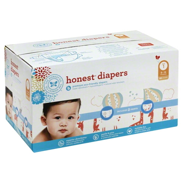 Honest Company Baby Diapers Size 1 Balloons Multi Colored Giraffe 80 Count Walmart Com Walmart Com