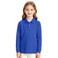 thumbnail image 7 of Abcomgle Uniform Shirts for Girls 6 To 7 Long Sleeve Pique Polo Shirt with Collar Button Down Girls Uniform Shirts Moisture-Wicking Lightweight Girls Pullover, 7 of 7