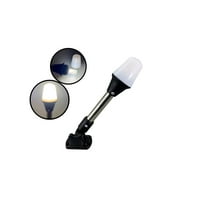 Pactrade Marine 12V Marine Boat Yacht Pontoon Navigation Anchor Light 360 Degrees All Around White Color Splashproof Black Housing (LED Fold Down Base (H=9.5"))