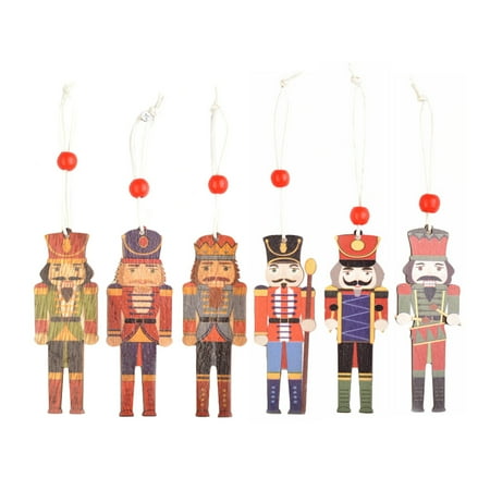 

Christmas Nutcracker Tree Pendant Decor Ornament Soldier Wooden Wood Decoration Hanging Favors Party Figures Ornaments