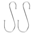 thumbnail image 1 of Ganchos en S de acero inoxidable de 4.9" para colgar en cocina, baño, dormitorio, cuarto de almacenamiento, uso exterior, múltiples usos, 2 piezas, 1 of 4