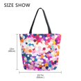 thumbnail image 5 of FORMRS Womens Canvas Tote Bag with Zipper Inner Pocket Shoulder Handbag, Purple Colorful Circles, 5 of 7