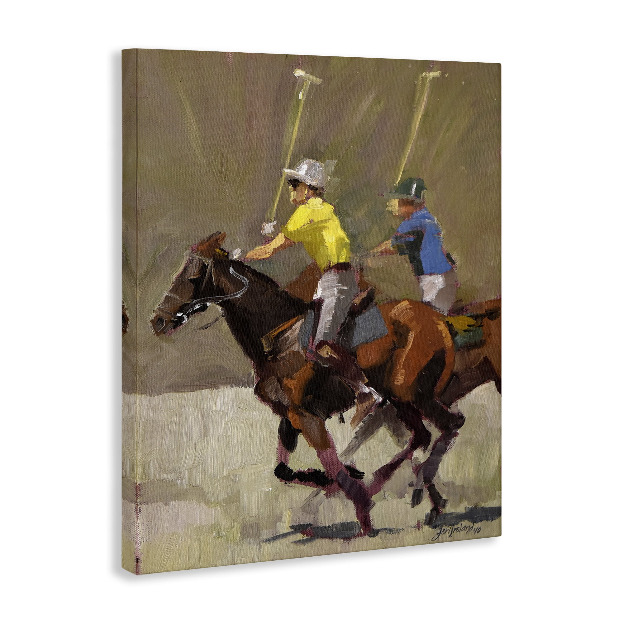 Stupell Industries Polo Player Athletes Sports Painting Wrapped Canvas Art Print Wall Art, 30 x 40