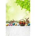 thumbnail image 1 of BSDHOME Polyester 5x7ftEaster Photography Backdrop Egg Hunt Artistic Rabbits Fresh Leaves Wood Floors Background Backdrops for Photo Booth Party Banner Kids Photo Studio Props, 1 of 4