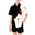 Boys T Shirts Size 100 Kids Colorblock Letter Print Short Sleeve Collar