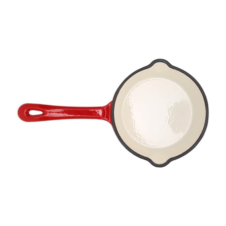 NFTIGB Cast Iron Deep Frying Pan 6.30 inches / 16 cm, Red Enamel Nonstick Skillet with Long Handle, Sturdy Saute Cooking Cookware for Home and Restaurant Use, Induction & Oven Safe Design
