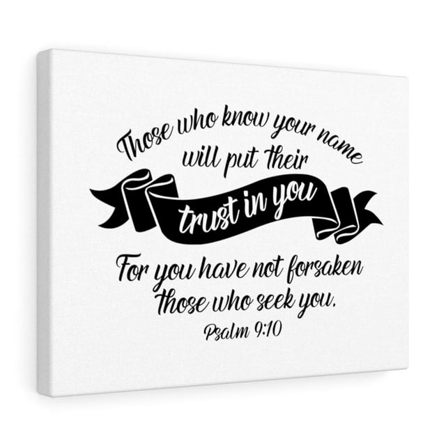 Scripture Walls Trust In You Psalm 9:10 Bible Verse Canvas Christian Wall Art Ready to Hang Unframed