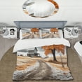 thumbnail image 2 of Designart "Farmhouse Orange And Grey euphony" Farm Bedding Covert Set - Country Yellow Landscapes Bed Set With 1 Sham, 2 of 6