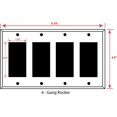 thumbnail image 3 of 4 Gang Rocker - Decorator METAL Wall Plate - Wall Plate for Decorator Style Light Switches, GFCI, Electrical Plug Outlets, Stainless Steel Painted White, UL Listed, 4.5 x 8.19 Inches (Made in USA), 3 of 5