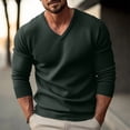 thumbnail image 4 of Men's V-Neck Knit Sweater Long Sleeve Solid Color Slim Fit Casual Pullover, 4 of 5