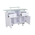 thumbnail image 3 of Glasglow I Reception Desk with Glass Top, Office Restaurant Beauty Salon Furniture, White 50" L x 19" W, 3 of 7