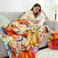 thumbnail image 2 of Fall Pumpkin Blanket 50" x 60", Cozy Fall Fleece Throw Blanket for Couch, Fall Blankets and Throws, Autumn Throw Blanket, Fall Throws, 2 of 6