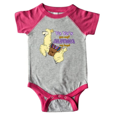 

Inktastic Ya Ya s You Say ALPACA my Bags with Cute Jumping Alpaca Gift Baby Boy or Baby Girl Bodysuit