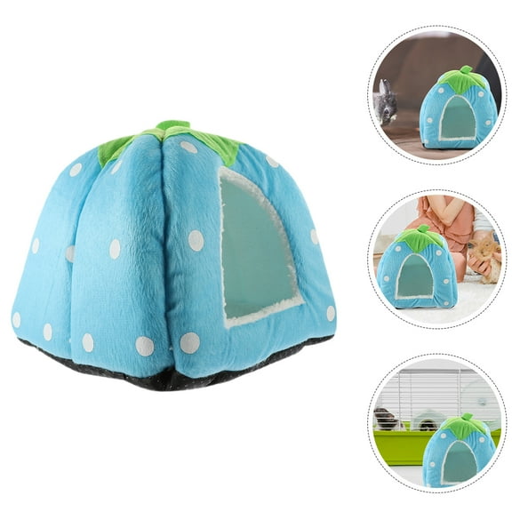 PAMINGONO Lovely Hamster House Hamster Home Bed Cloth Blue 1Pcs Comfortable Daily Activities