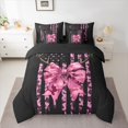 thumbnail image 2 of Homewish Pink Bow Knot 7-Piece Twin Bedding Sets for Children Girls Female,Abstract Camouflage Bedding Comforter Set,USA Flag Breathable Sheet Sets,Lightweight Room Decor,Reversible, 2 of 8