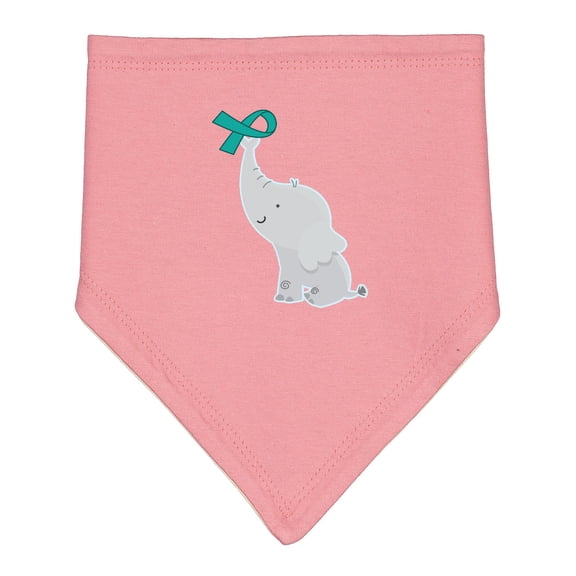 Inktastic Ovarian Cancer Pcos Teal Ribbon Awareness Baby Bandana Bib