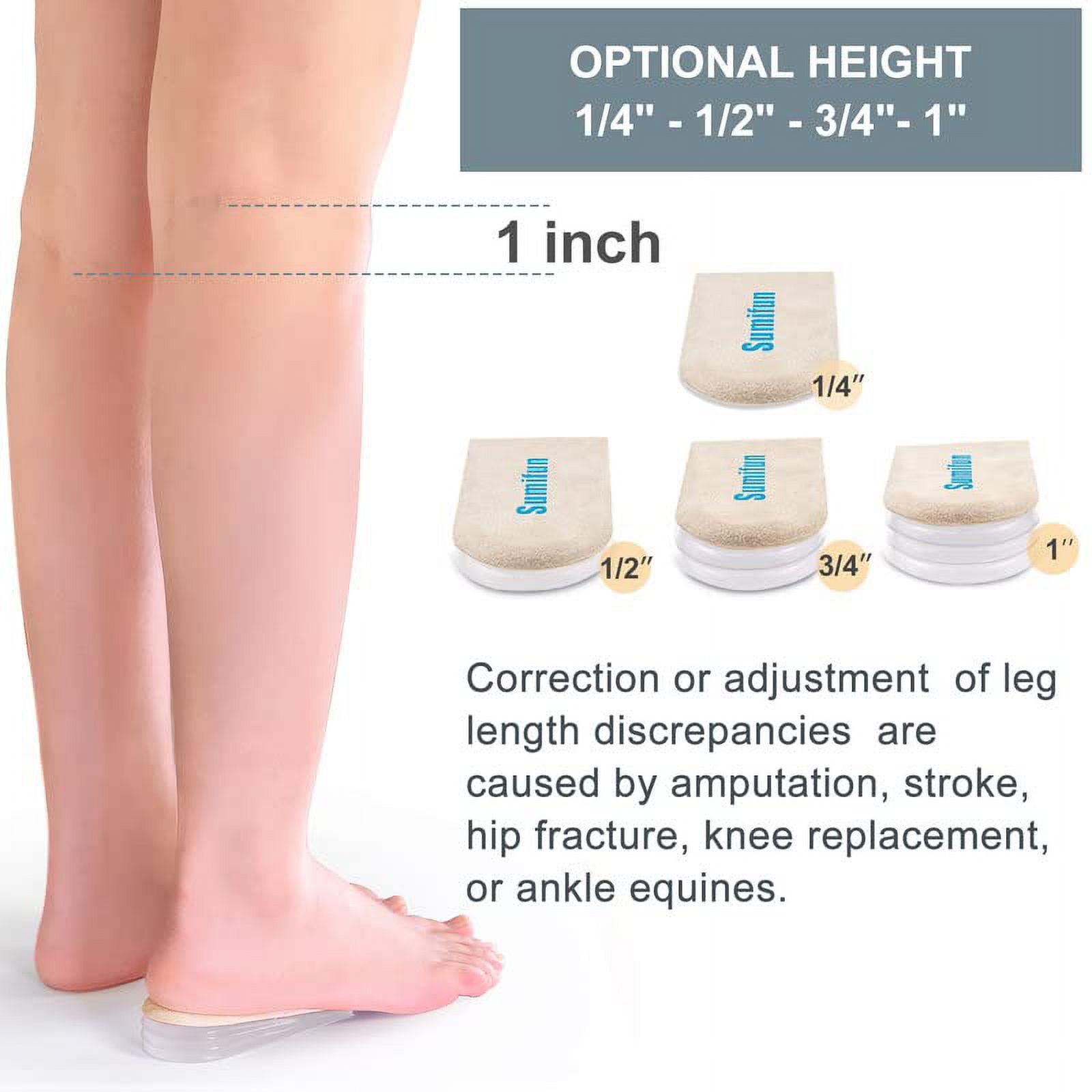 1 Inch Height Increase Insole - Invisible Heel Lift Pads - Silicone Ge –  FOOTINSOLE.COM