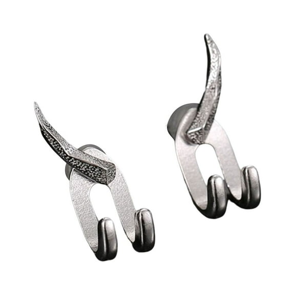 Yesbay Ear Studs Punk Hip Hop Detachable 2-Claw Hook Personality Gift Cool Men Earrings Jewelry