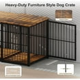 thumbnail image 4 of Large Dog Crate Furniture for Large Dogs, Retractable Dog Kennel Furniture, Wooden Dog Kennel Indoor, Heavy-Duty Dog Cage Furniture with 3 Levels of Adjustable Size,45.6" L, XL, Rustic Brown, 4 of 8