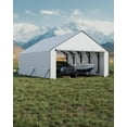 thumbnail image 3 of Ribbed Metal Roofing Panels 16 Pcs, 60.23'' x 19.68'' Galvanized Steel Sheets, 27 Ga. Corrugated Tin Roof Panels Roofing Sheets, Heavy Duty Replacement Cover for Carport, Gazebo, White, 3 of 8